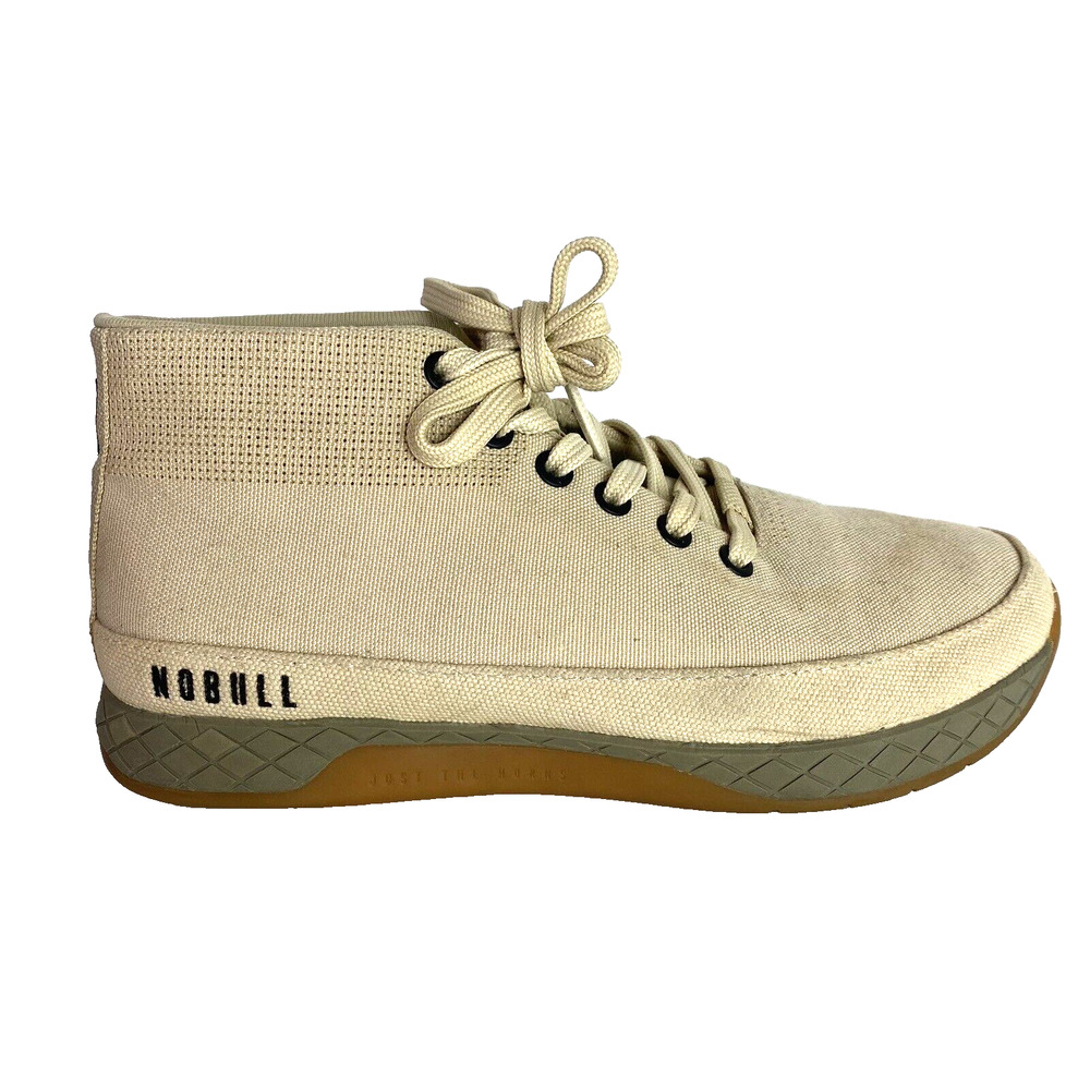 Nobull Canvas Mid Top Trainers Desert Womens Sz 7.5 Mens Sz 6 Sneakers Lace Up